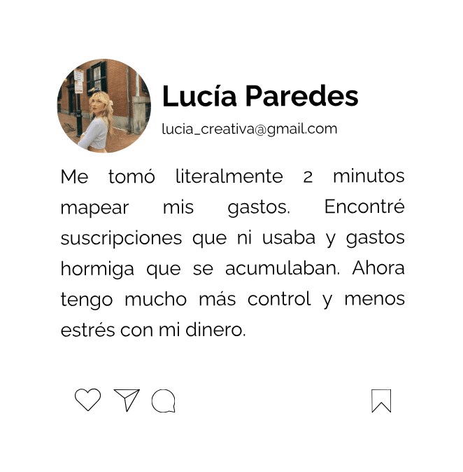 Testimonio de usuario usando la plantilla de control de gastos gratis